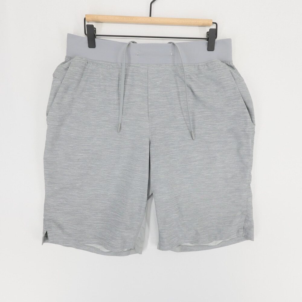 Lululemon THE Short Shorts Mens L Gray Heather Linerless Athletic Workout Gym